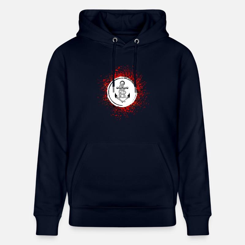 Icône de silhouette d’ancre - Sweat à capuche bio CRUISER Stanley/Stella Unisexe - marine