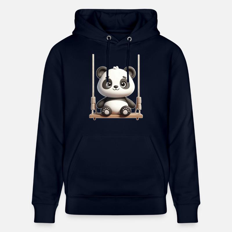 Mignon Panda Balançoire Dessin Animé - Sweat à capuche bio CRUISER Stanley/Stella Unisexe - marine