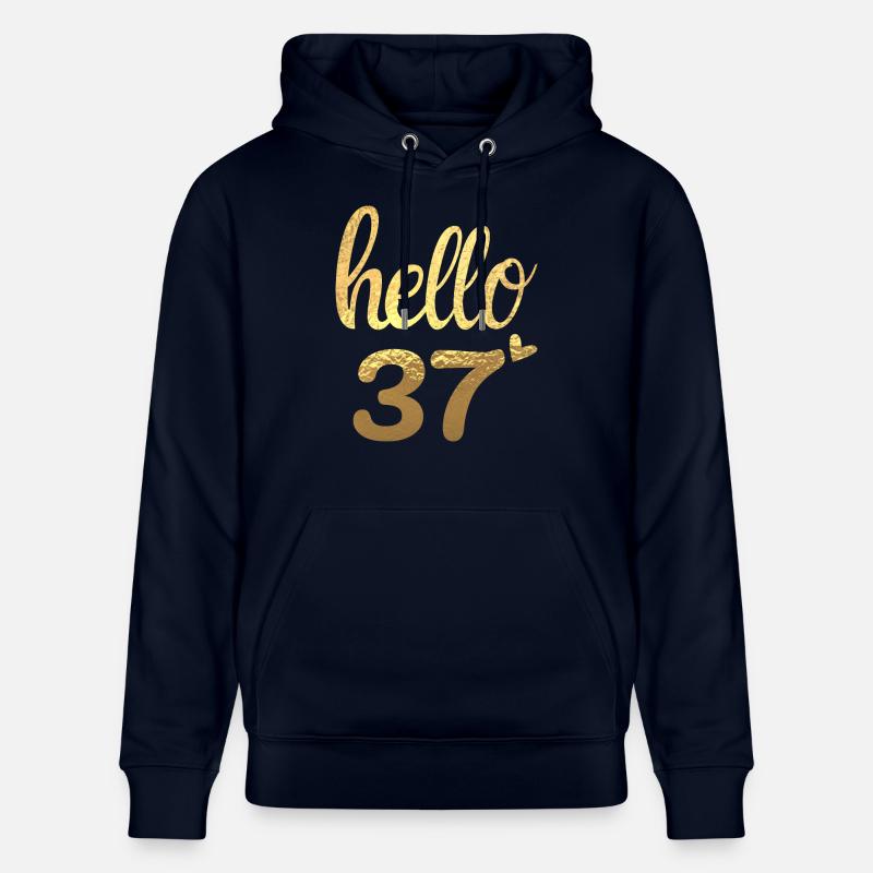 Hello 37 doré - Sweat à capuche bio CRUISER Stanley/Stella Unisexe - marine