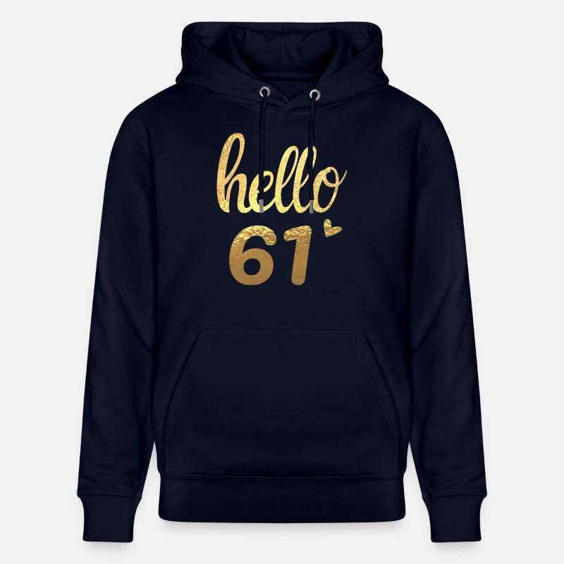 Hello 61 doré - Sweat à capuche bio CRUISER Stanley/Stella Unisexe - marine