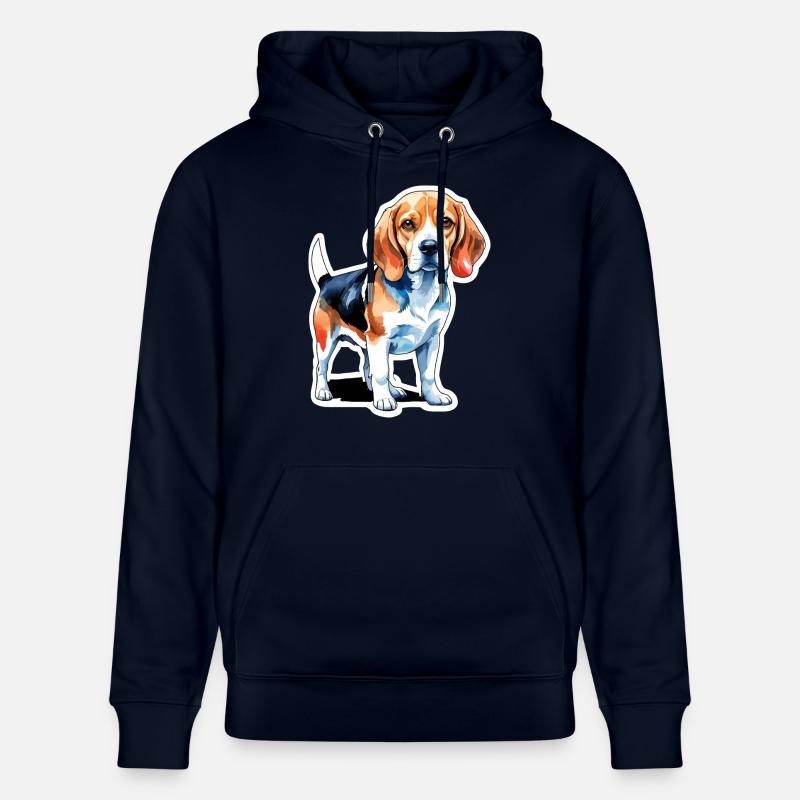 Beagle Aquarelles - Sweat à capuche bio CRUISER Stanley/Stella Unisexe - marine