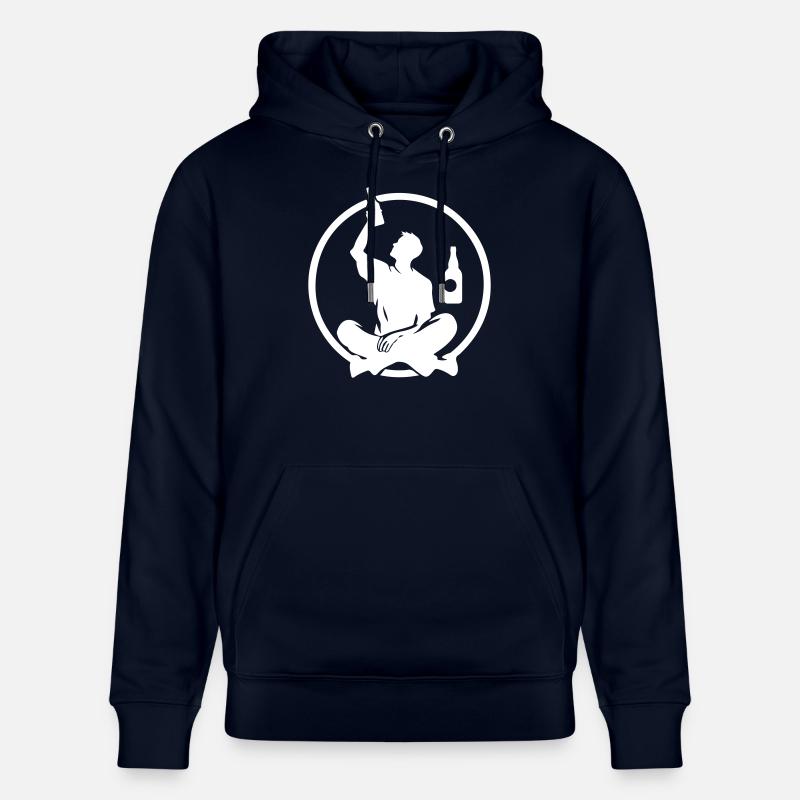 Silhouette Homme Avec Bière - Sweat à capuche bio CRUISER Stanley/Stella Unisexe - marine