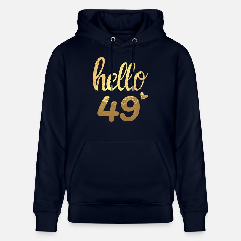 Hello 49 doré - Sweat à capuche bio CRUISER Stanley/Stella Unisexe - marine