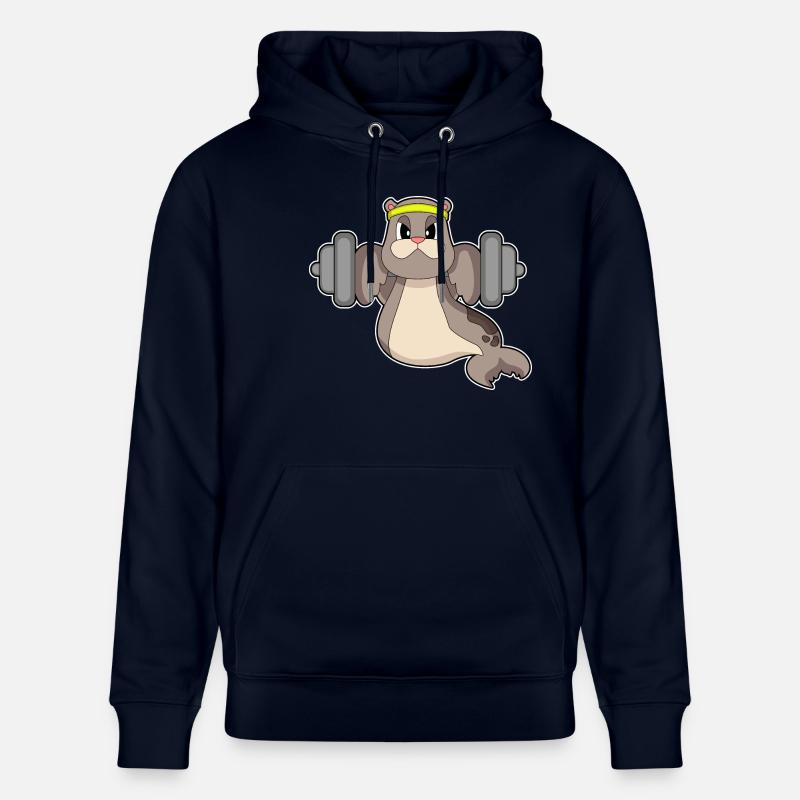 Seal Bodybuilder Haltère Musculation - Sweat à capuche bio CRUISER Stanley/Stella Unisexe - marine