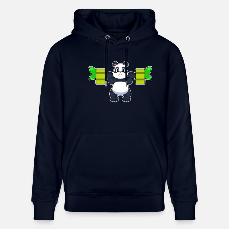 Panda Bodybuilder Haltère Musculation - Sweat à capuche bio CRUISER Stanley/Stella Unisexe - marine