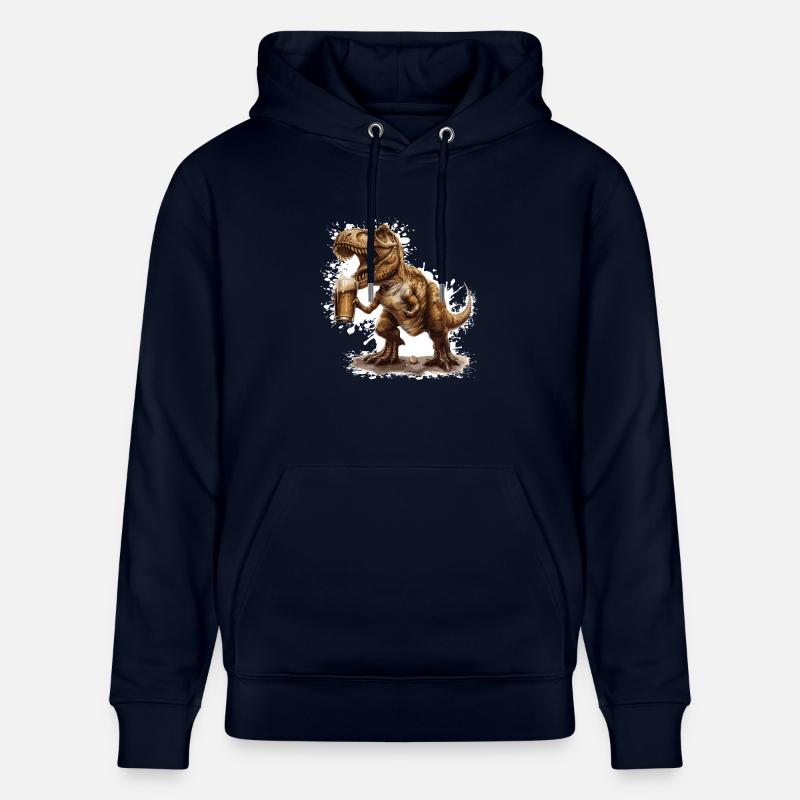 Dinosaure T-Rex Bière Drôle - Sweat à capuche bio CRUISER Stanley/Stella Unisexe - marine