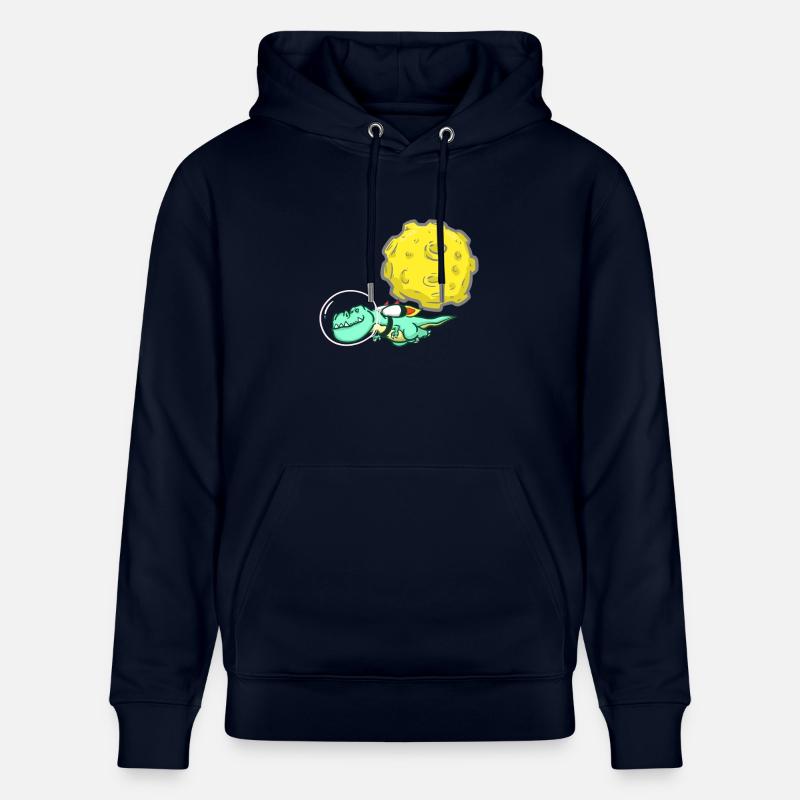 Dino - T-Rex - Lune - Espace - Astronaute - Sweat à capuche bio CRUISER Stanley/Stella Unisexe - marine