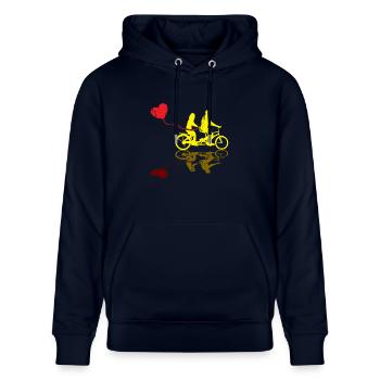 Wedding Gift Bicycle Tandem Gift - Stanley/Stella CRUISER Unisex Organic Hoodie - navy - Front - Alina (178cm) & Michal (187cm)