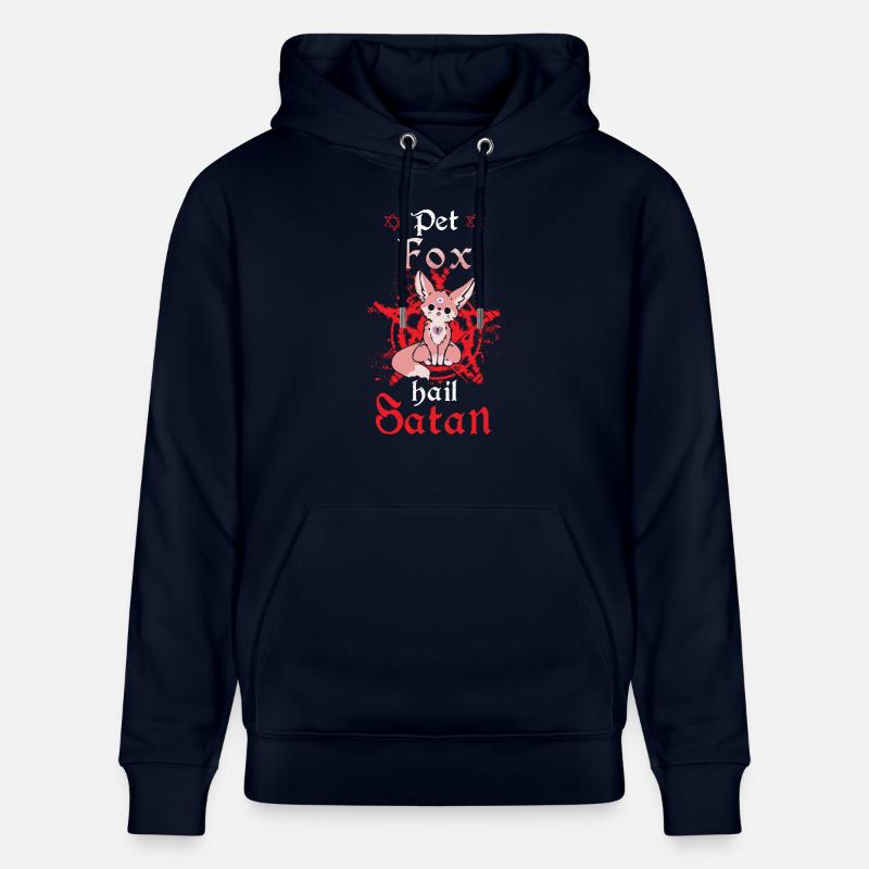 Pet Fox Hail Satan - Stanley/Stella Unisex Bio-Hoodie CRUISER  - Navy