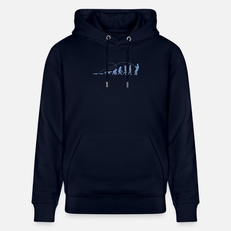 Evolution Angler TShirt - Stanley/Stella Unisex Bio-Hoodie CRUISER  - Navy
