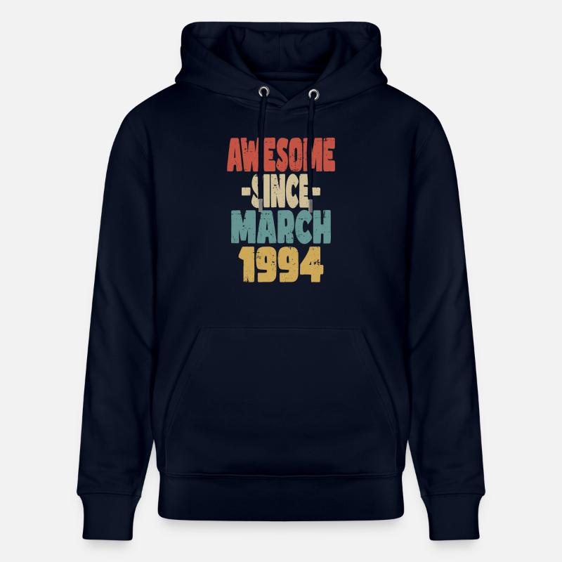 Génial mars 1994 - Sweat à capuche bio CRUISER Stanley/Stella Unisexe - marine