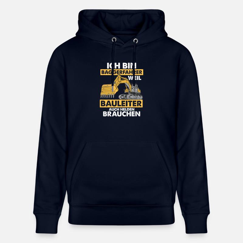 Ich bin Baggerfahrer Bau Bagger - Stanley/Stella Unisex Bio-Hoodie CRUISER  - Navy