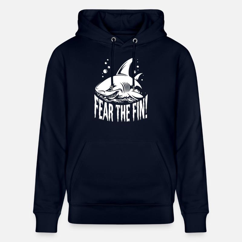 REQUIN, PEUR DE L’AILERON - Sweat à capuche bio CRUISER Stanley/Stella Unisexe - marine