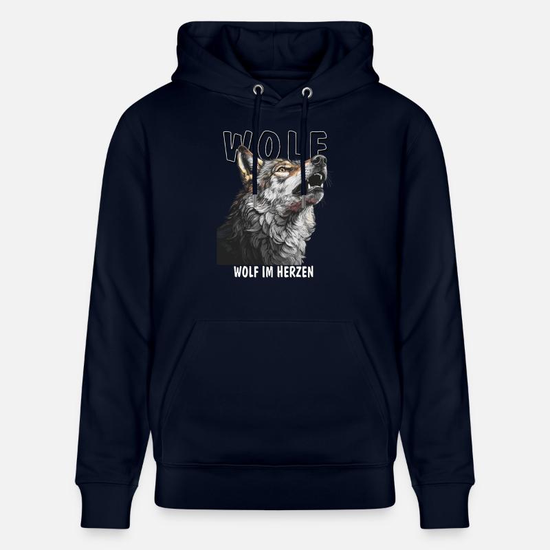 LOUP LOUP DANS L’ÂME - Sweat à capuche bio CRUISER Stanley/Stella Unisexe - marine
