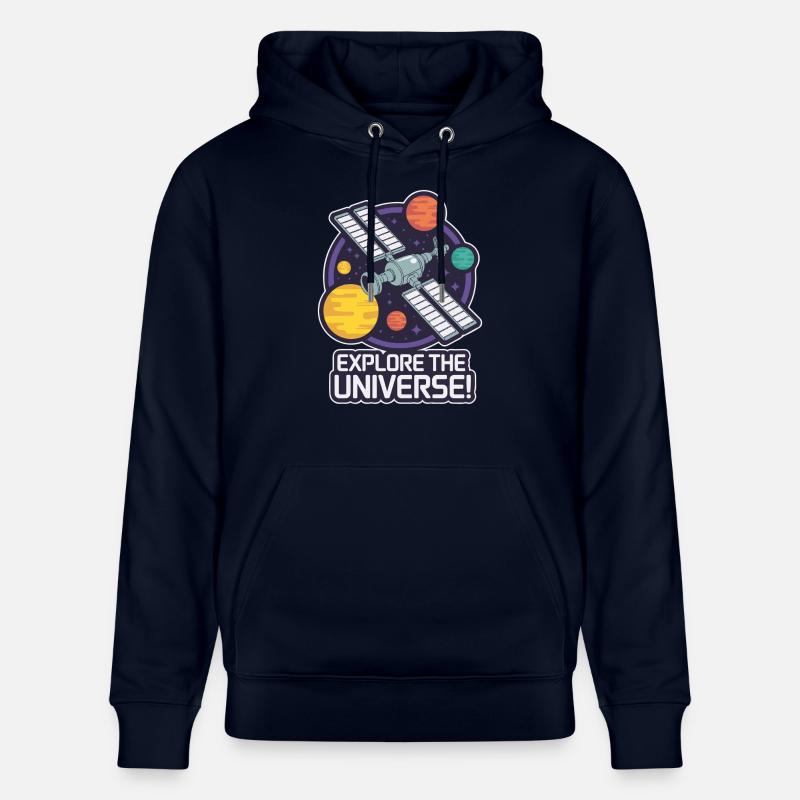 STATION SPATIALE, EXPLOREZ L’UNIVERS - Sweat à capuche bio CRUISER Stanley/Stella Unisexe - marine