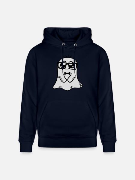 Little Nerd Ghost Comic - Stanley/Stella CRUISER Unisex Organic Hoodie - navy