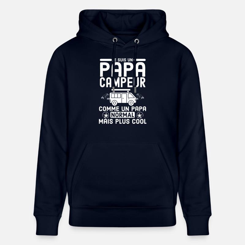 papa campeur 1 - Sweat à capuche bio CRUISER Stanley/Stella Unisexe - marine
