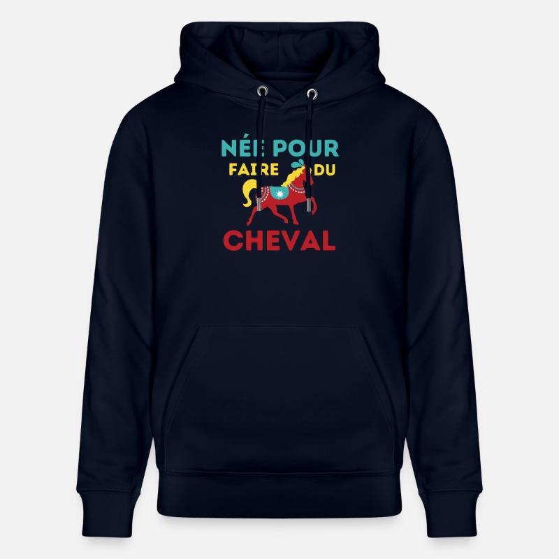 Femme avec cheval - Sweat à capuche bio CRUISER Stanley/Stella Unisexe - marine