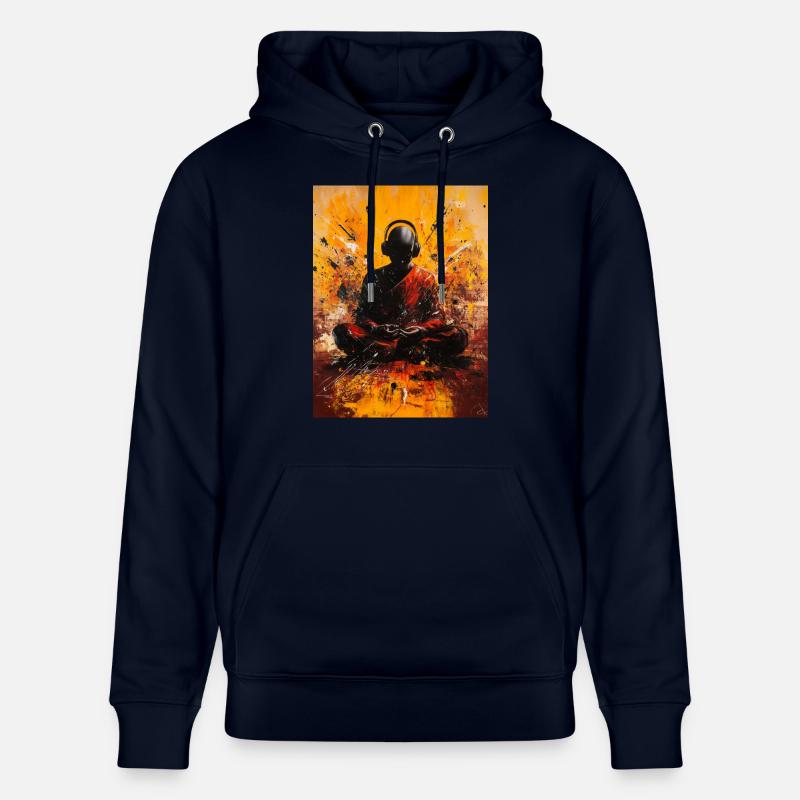 Abstrakter Mönch mit Kopfhörern - Stanley/Stella Unisex Bio-Hoodie CRUISER  - Navy