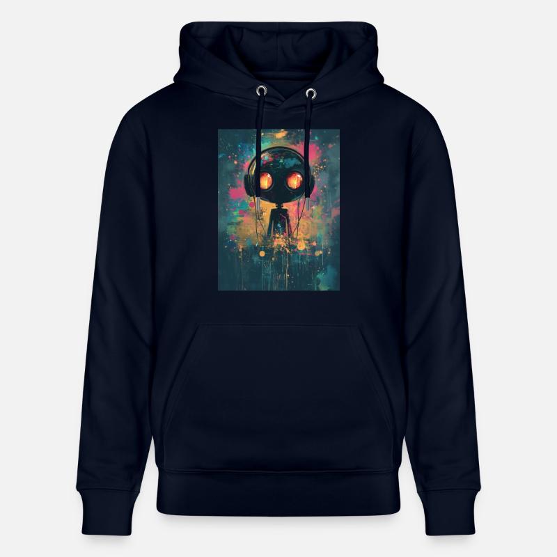 Abstrakter Roboter Mit Kopfhörern - Stanley/Stella Unisex Bio-Hoodie CRUISER  - Navy