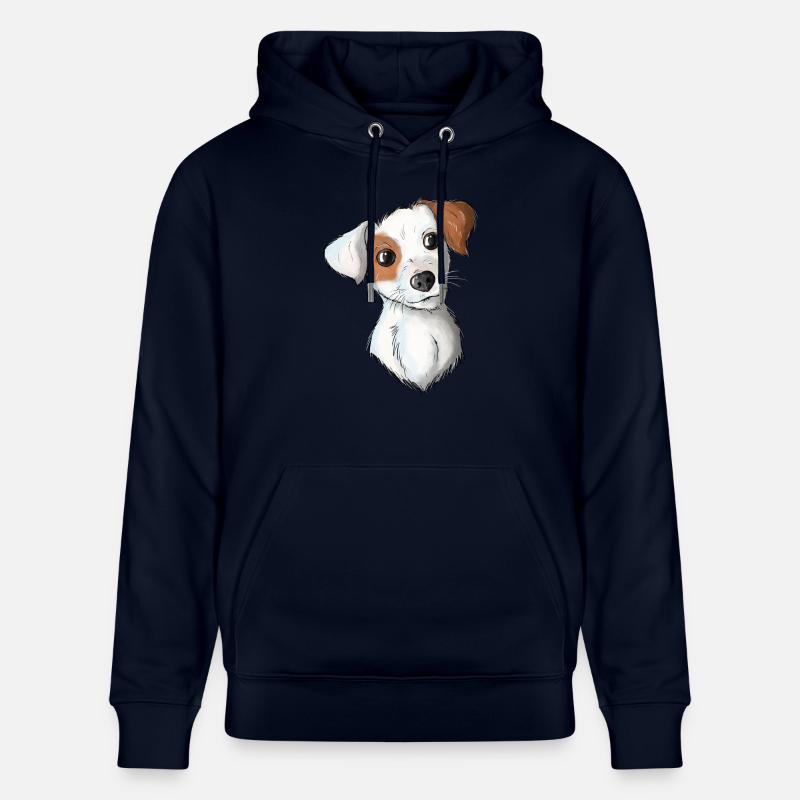 Jack Russell Pattern 7 - Stanley/Stella Unisex Bio-Hoodie CRUISER - Navy
