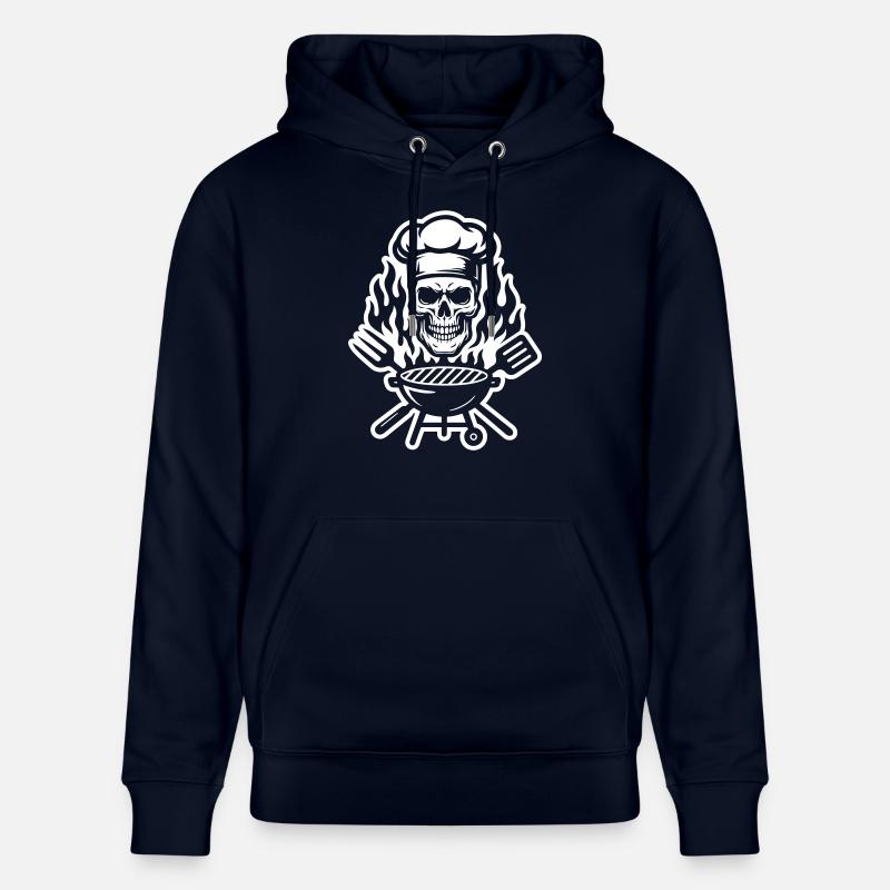 Grill Skull Chef Grillades - Sweat à capuche bio CRUISER Stanley/Stella Unisexe - marine