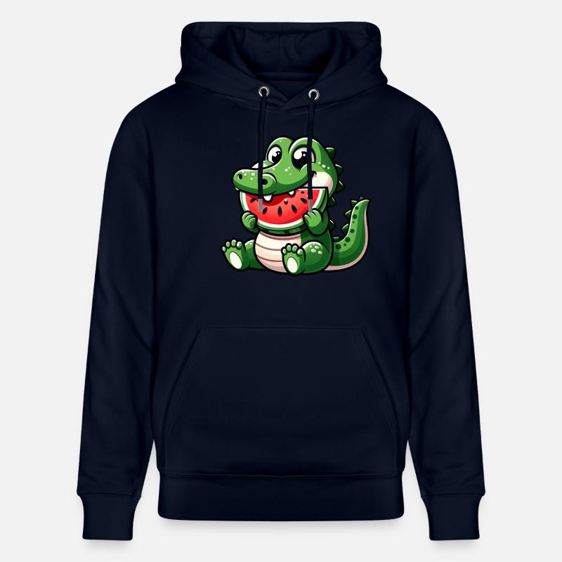 Crocodile avec pastèque fruité mignon - Sweat à capuche bio CRUISER Stanley/Stella Unisexe - marine