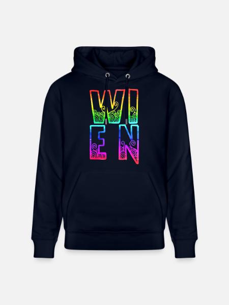 wien rs rainbow - Stanley/Stella CRUISER Unisex Organic Hoodie - navy