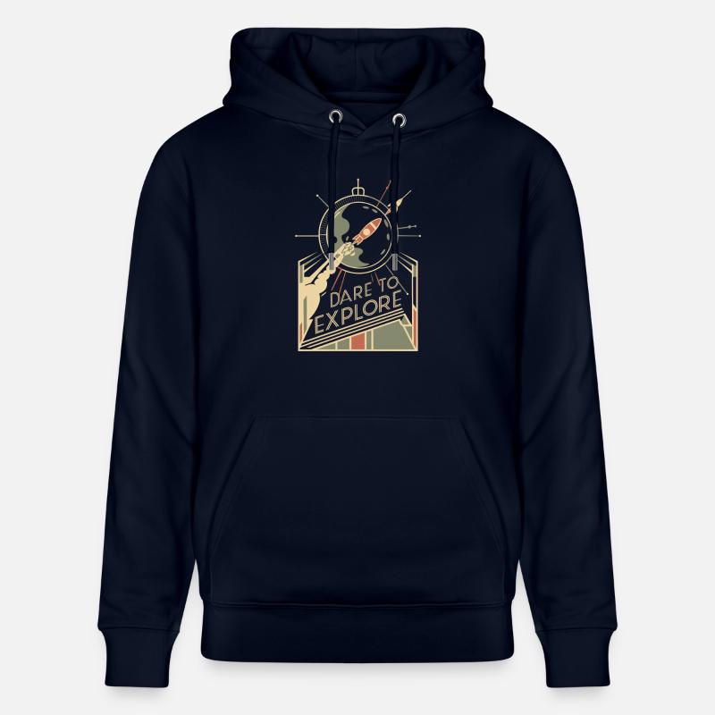 Osez explorer l’inconnu - Sweat à capuche bio CRUISER Stanley/Stella Unisexe - marine