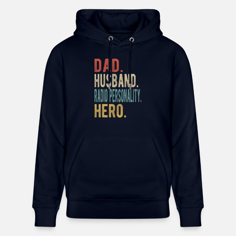 Radiomoderator Papa Ehemann Held - Stanley/Stella Unisex Bio-Hoodie CRUISER - Navy