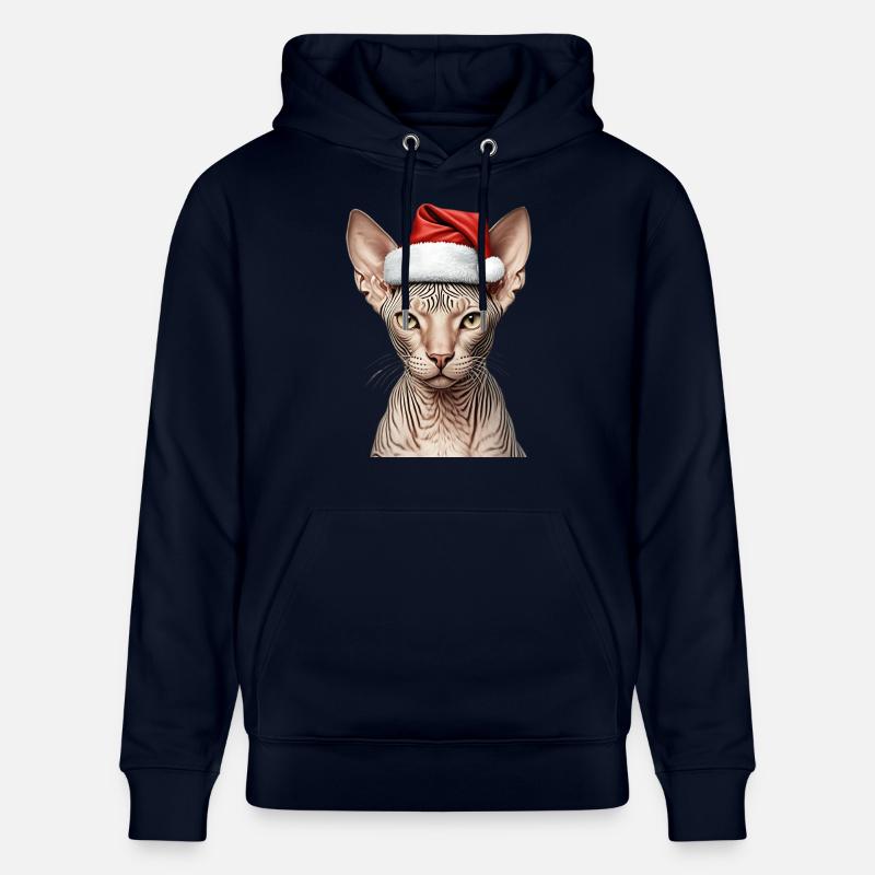 Chat sphynx de Noël - Sweat à capuche bio CRUISER Stanley/Stella Unisexe - marine
