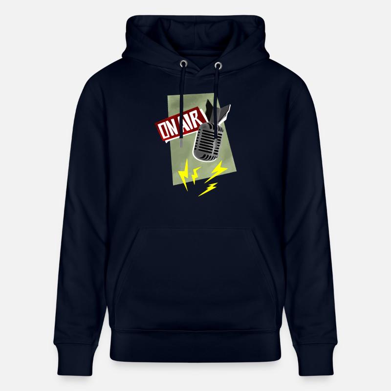 Microphone - diffusion en direct - Sweat à capuche bio CRUISER Stanley/Stella Unisexe - marine