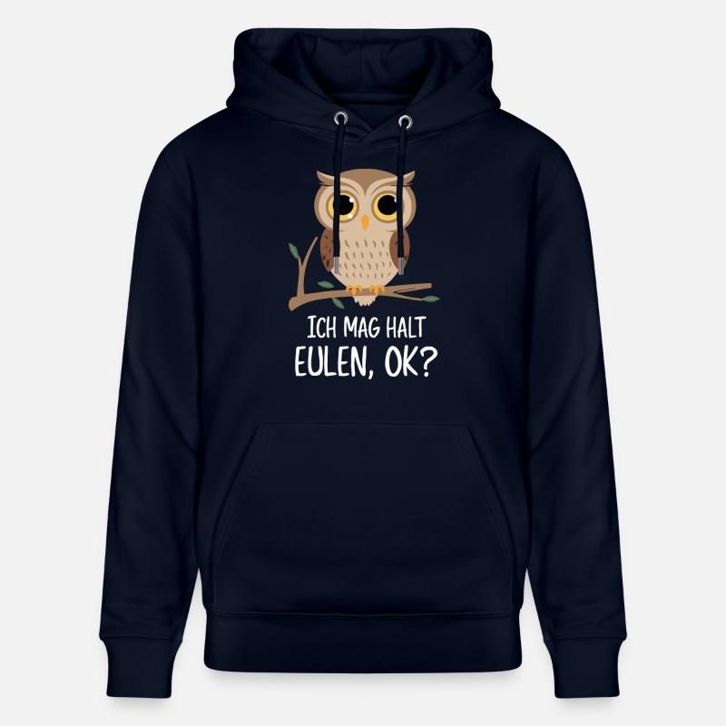 Nachteule Eule Eulen Vogel - Stanley/Stella Unisex Bio-Hoodie CRUISER  - Navy