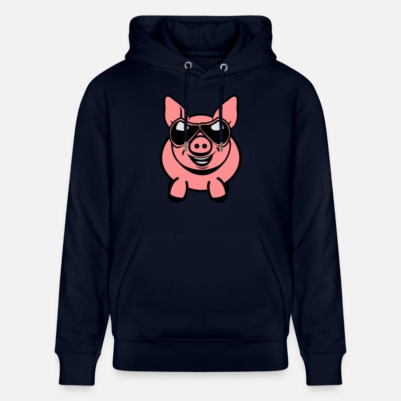 Lunette sympathique drôle de cochon - Sweat à capuche bio CRUISER Stanley/Stella Unisexe - marine