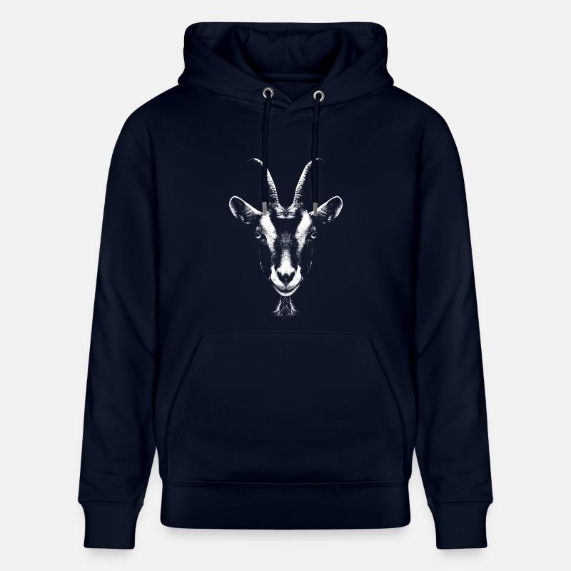Chèvre / Chèvre / Portrait / Tête - Sweat à capuche bio CRUISER Stanley/Stella Unisexe - marine