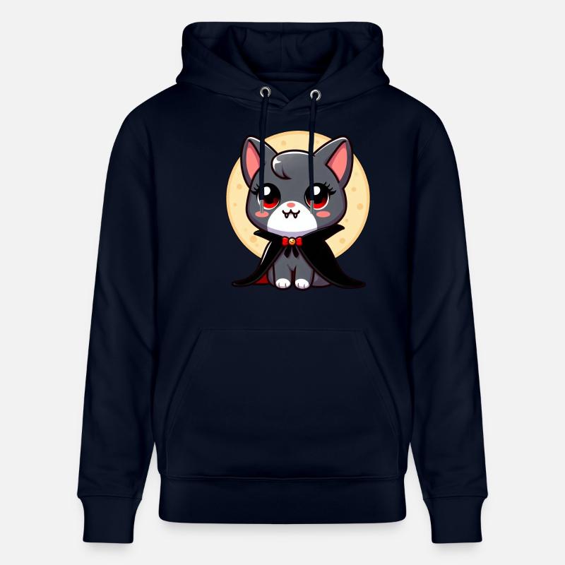 Halloween Chat Vampire Chauve-souris Mignon - Sweat à capuche bio CRUISER Stanley/Stella Unisexe - marine