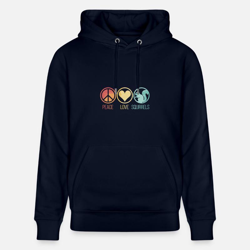 Peace Love Squirrels Eichhörnchen - Stanley/Stella Unisex Bio-Hoodie CRUISER  - Navy