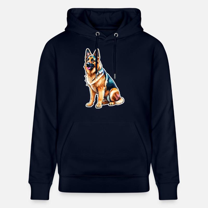 Deutscher Schäferhund Wasserfarben - Stanley/Stella Unisex Bio-Hoodie CRUISER - Navy