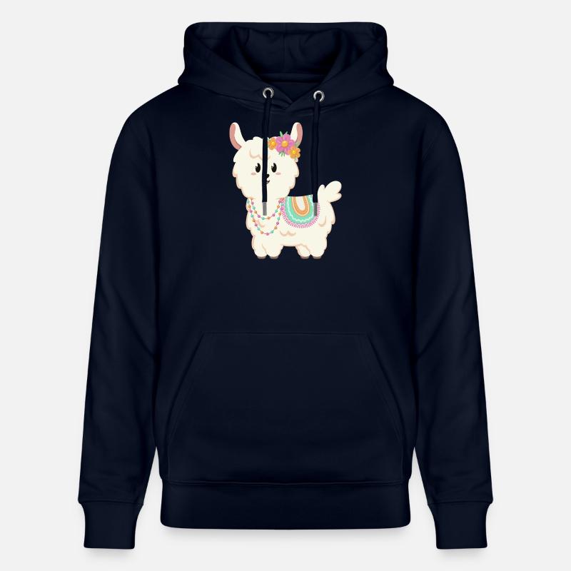 Été, soleil, lama à fleurs - Sweat à capuche bio CRUISER Stanley/Stella Unisexe - marine