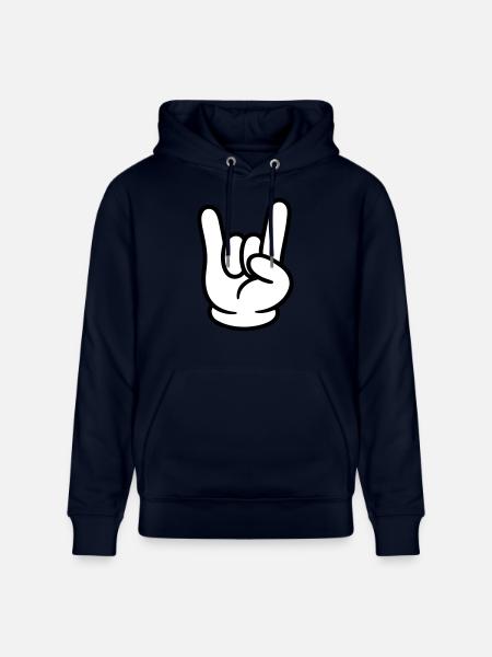Hand Comic Party Sign - Stanley/Stella CRUISER Unisex Organic Hoodie - navy