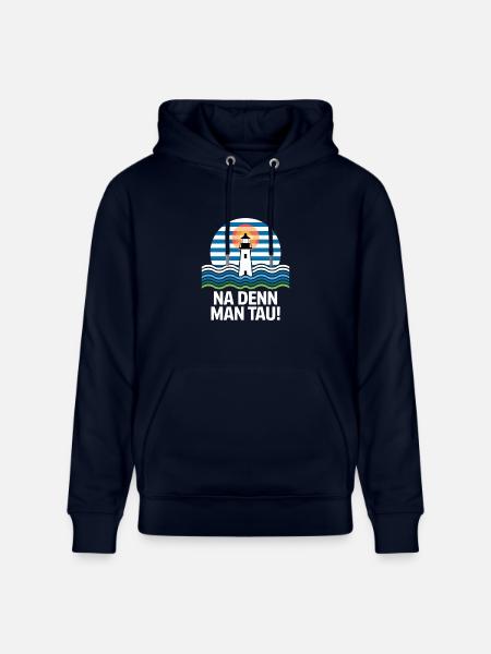 Na denn Man Tau Leuchtturm Maritim Motiv - Stanley/Stella CRUISER økologisk unisex-hoodie - marineblå