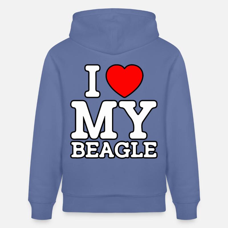 J’aime mon Beagle - Sweat à capuche bio CRUISER Stanley/Stella Unisexe - bleu