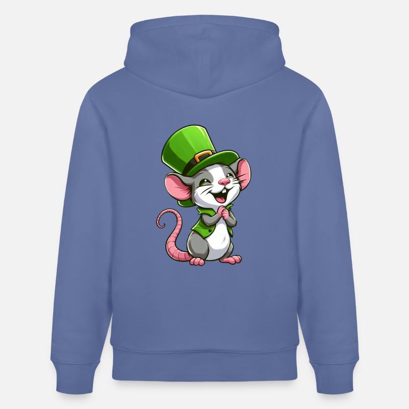 Rat mignon de la Saint-Patrick - Sweat à capuche bio CRUISER Stanley/Stella Unisexe - bleu