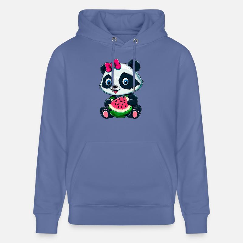 Süßes Panda-Mädchen mit Wassermelone - Stanley/Stella Unisex Bio-Hoodie CRUISER  - Blau