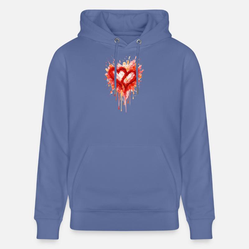 Amour - Cœur - Saint Valentin - Mariage - Sweat à capuche bio CRUISER Stanley/Stella Unisexe - bleu