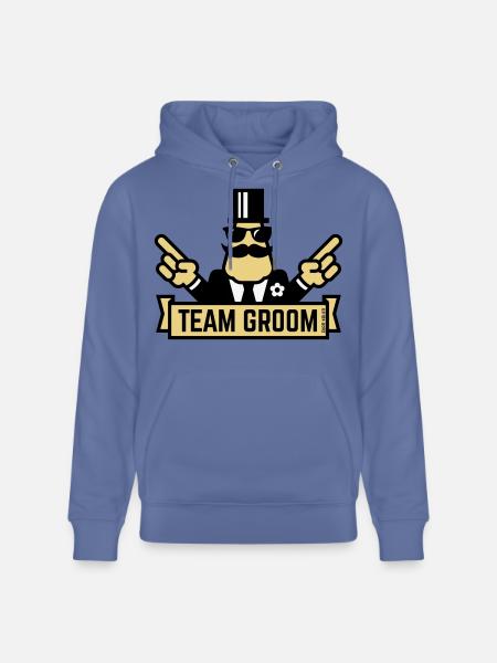 Team Groom (Pointing Stag Night Bachelor Party 3C) - Stanley/Stella CRUISER Unisex Organic Hoodie - bright blue