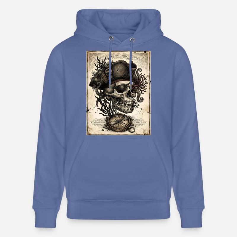 Crâne pirate et compas - Sweat à capuche bio CRUISER Stanley/Stella Unisexe - bleu