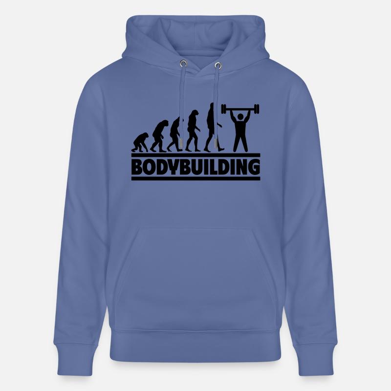 Évolution de la musculation - Sweat à capuche bio CRUISER Stanley/Stella Unisexe - bleu