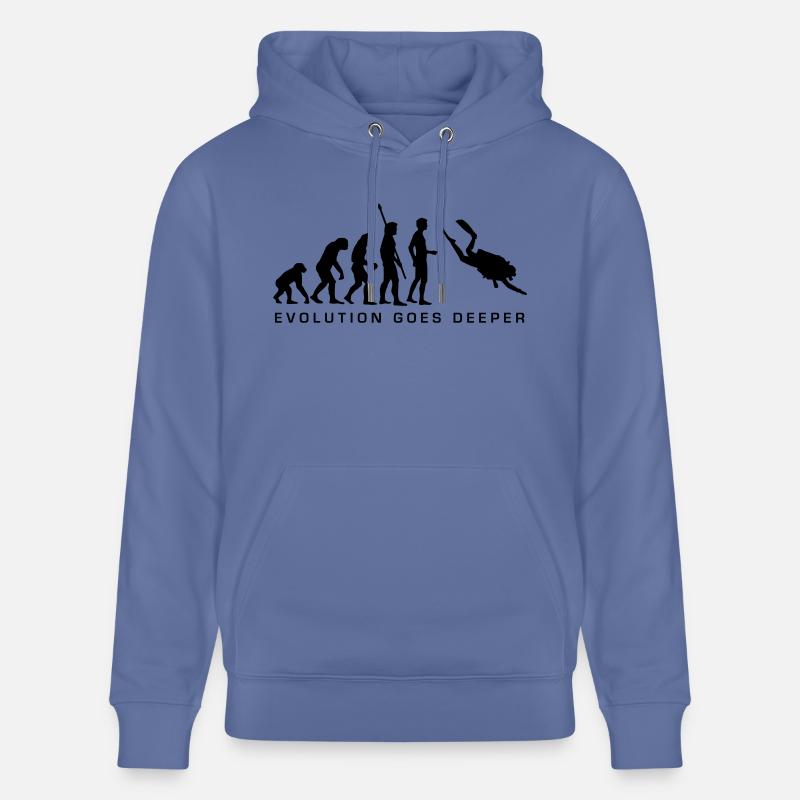 evolution_taucher_b - Sweat à capuche bio CRUISER Stanley/Stella Unisexe - bleu