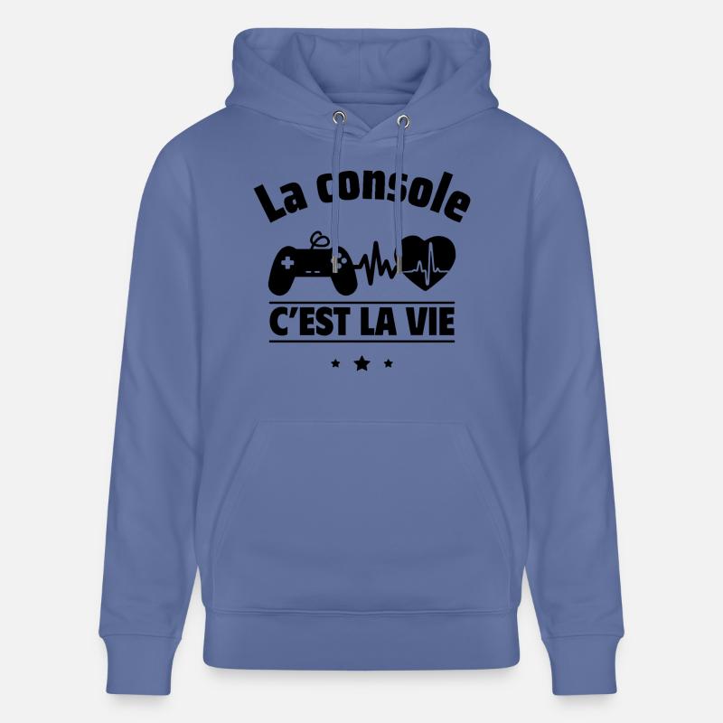 La console, c'est la vie,Geek,Gamer,Gaming - Sweat à capuche bio CRUISER Stanley/Stella Unisexe - bleu